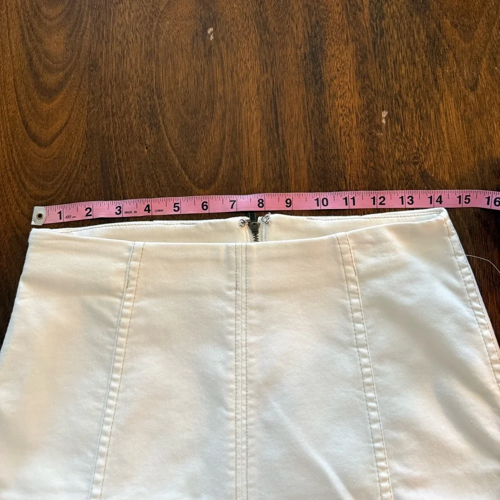 NWT Free People Modern Femme White Denim Mini Skirt